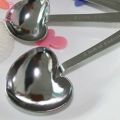4Pcs/Set Heart Shaped Stainless Steel Measuring Spoons Wedding Shower Favors. 