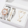 Fashion Watch Set: 6pcs Cute Elegant New Women's Watch Set with Butterfly Jewelry, Luxury and Fashionable Wristwatch for Girls. 