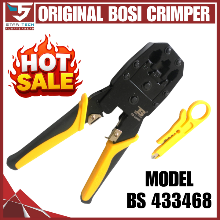 Bosi Modular Network RJ45 RJ11 RJ12 Crimping Tool, Network Cable Cutting Stripping Crimper Crimping Tool (Bosi Modular)