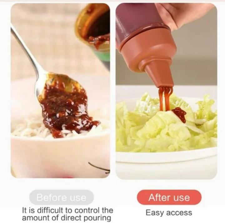 5 Holes - 350ml Squeeze Sauce Bottle Ketchup Storage Container With Lid, Squeeze Bottle Condiment Bottles Hot Sauce Dispenser Refillable Five Hole Container with Lid Squirt Bottle Sauce Dispenser Ketchup Bottle