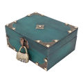 Wood Treasure Box With Combination Lock Handcrafted Reinforced Corners Spare. 