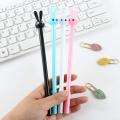 Creative Office Supplies Writing Supplies Cartoon Animal Writting Tool 0.5mm Black Ink Pen Rabbit Gel Pen Cute Bunny Pen Signature Pen. 