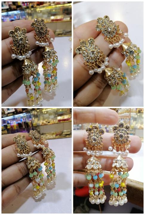 Indian jhumka earrings new style 100 %pure andian