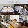 2 Rolls White Marble Contact Paper with Grey Marble Texture for Kitchen Cabinets/Drawers, Bedroom, Living Room and Decorations- Peel and Stick Wallpaper,  Self Adhesive Wall Paper-Large Size: 60cm x 200 cm. 