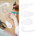 4x Multi Purpose French Curve Ruler DIY Tailors Pattern Maker Sewing. 
