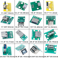 Mini USB to DIP Connector with PCB Board, Micro-USB,USB 2.0,Type C,USB B,USB 3.0,16 Models Socket Adapter Set. 