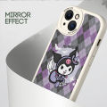 UCUC for Vivo Y03 Y18 Y18e Y28S 5G Back Cover Broom Kuromi Soft PU Leather Phone Cases. 