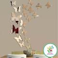 Golden Acrylic Mirror Butterflies, 3D  Diy Golden Pack of 18 Pieces of Butterflies Wall Art Self Adhesive Wall Decor(W-01) – Hajvery Decor. 