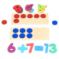Math Counting Peg Ten Frames Counting Board Addition Safety Subtraction Multi Functional Educational Wooden for Kindergarten. 