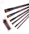 BWS YINGHUA Art Artist Supplies 6 Brown Nylon Paint Brushes LW !. 