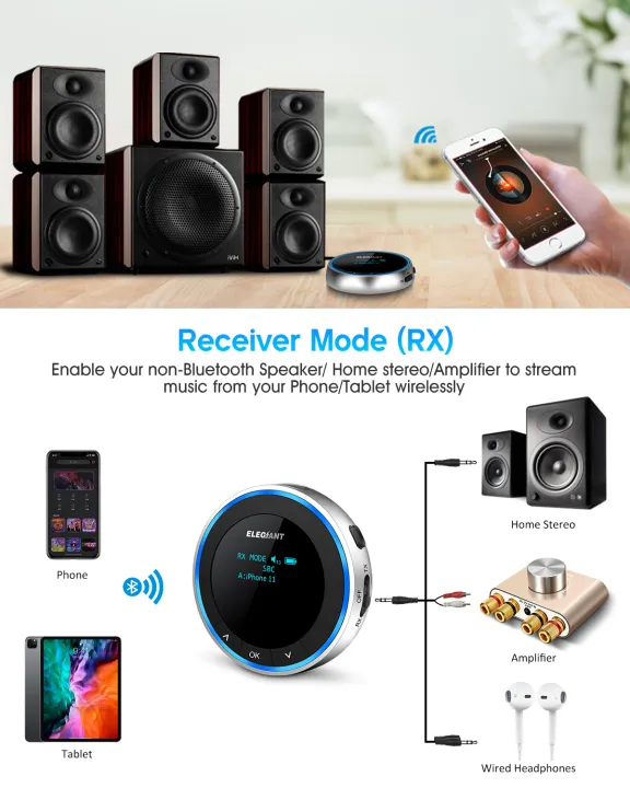 ELEGIANT%202-in-1%20Bluetooth%205.1%20Transmitter%20Receiver%20aptX%20Low%20Latency%20with%20Clear%20OLED%20Screen%20Dual%20Link%20Stream%2015-Level%20volume%20%7C%20BTI-077%20-%20Image%202