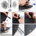 100Pcs Metal Eyelets Set 7Mm Grommet Rings Kit with Mounting Punch Rod for DIY Accessories Leather Craft Clothing Repair. 