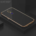 Hontinga for OPPO F11 Back Cover Luxury 6D Plating Frame Shiny Bling Case Soft Silicone Square Phone Cases. 