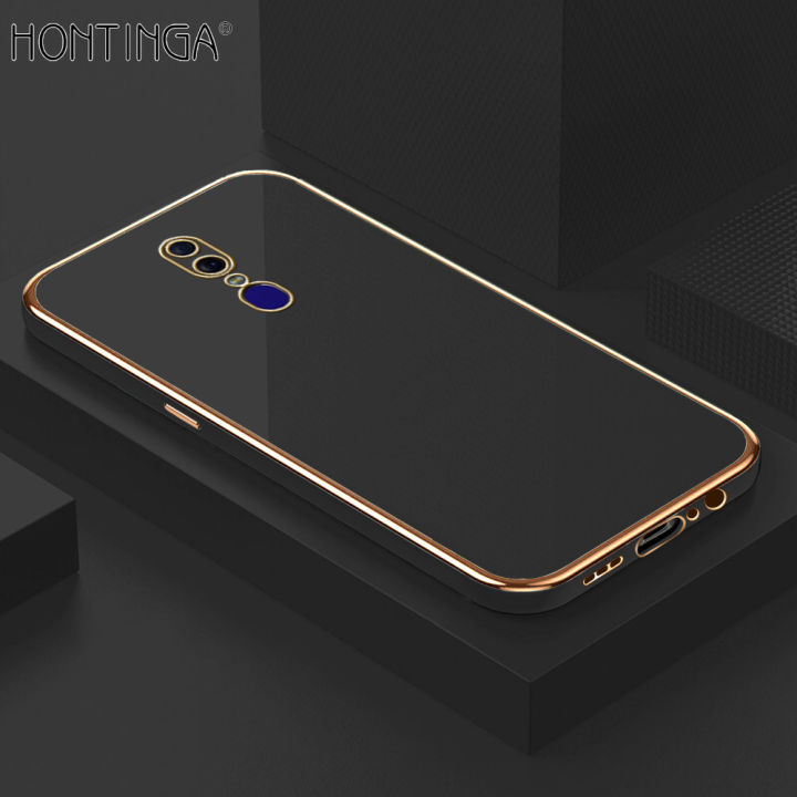Hontinga for OPPO F11 Back Cover Luxury 6D Plating Frame Shiny Bling Case Soft Silicone Square Phone Cases