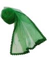 GREEN COLORED NET DUPATTA WITH FOUR SIDED COTTON LACE AND SAME COLORED BEADS /NET CHUNNI / (COLORS AVAILABLE ) LIGHT WEIGHT NARROW NET STOLE FOR GIRLS AND WOMEN / RED SKIN SEA GREEN ROYAL BLUE AND OTHER COLORS AVAILABLE / FULL SIZE NET DUPATTA. 