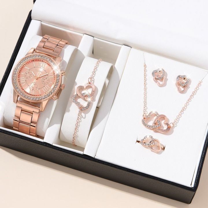 5PCS%20Set%20Luxury%20Fashion%20Women%20Watches%20Rhinestone%20Elegant%20Wristwatch%20Quartz%20Watch%20Ladies%20Clock%20for%20Girl%20NO%20BOX%20-%20Image%203
