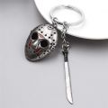 Halloween Horror Movie Friday Jason Voorhees Mask Machete Alloy Key Chains Keychain Key Chain Key Ring Jewelry Accessories. 