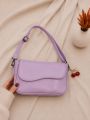Elegant Women Shoulder Bag with Cherry Charm - Luxury Curved Flap PU Leather Crossbody Bag, Premium Ladies Handbag, Girls Fashion Underarm Purse with Adjustable Strap. 
