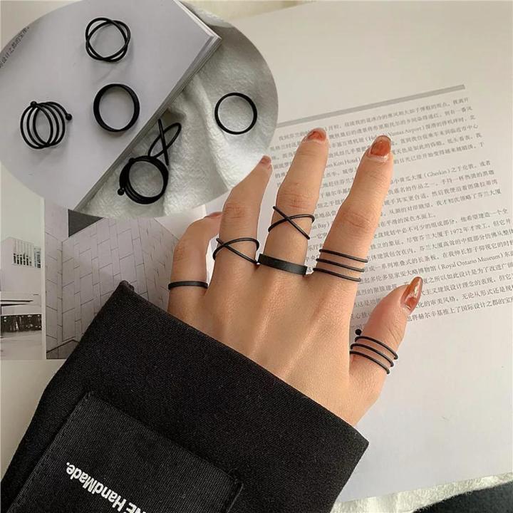 Salaar Rings 6Pcs Set Opening Rings Ring Korean Rings set for Girls