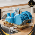 Acrylic Dish Drying Rack with Drain Board  BPA-Free Clear – Large Plastic Kitchen Dish Drainer Tray with Removable Utensil Holder, Swivel Spout, Rust-Resistant, Space-Saving Countertop Organizer for Sink & Cabinet. 