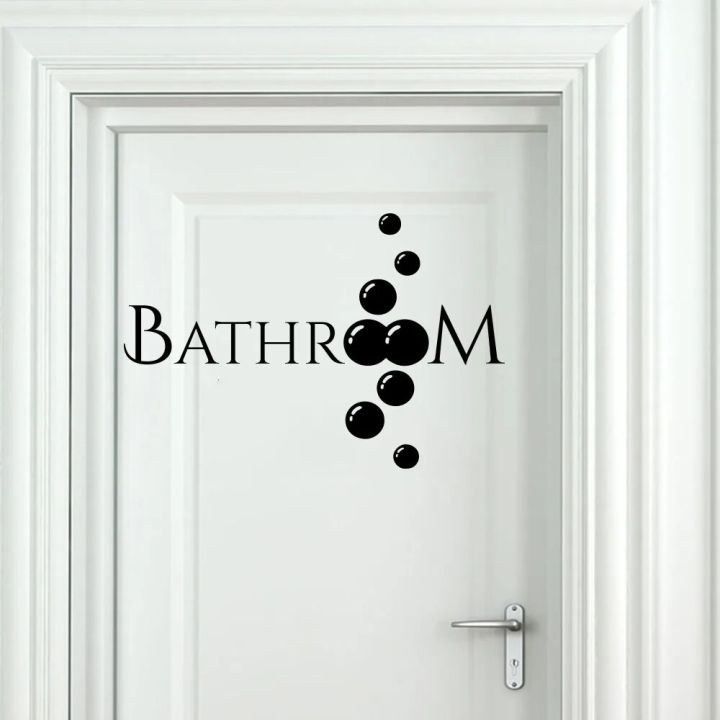Modern Bathroom Door Sticker Decal Bubble Bath Shower RoomHome Decor