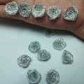 10 Pcs Beautiful Silver Shiny Roses Size 1.6cm DIY Crafts. 