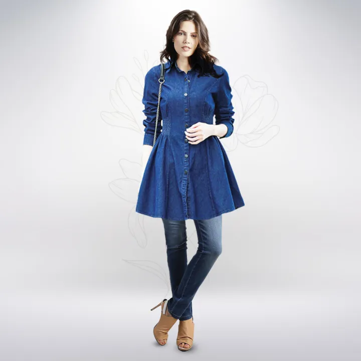 Denim Shirt for Girls A Must Have Fashion Piece for Trendy Young Women Front Open premium quality Daraz.pk