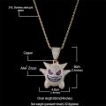 Cubic Zircon Mask Ghost Pendant Necklace Men Miami Cuban Chain Choker Ice Out Neckalce Hip Hop Anime Ghost Pendant Party Jewelry. 