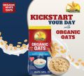 Fasfars Organic Oats Pouch 500g Oatmeal 100% Organic and Natural Organic Rolled Oats Old Fashioned Rolled Oats | Fastest Weight Loss Solution Whole Grain Oat for Oatmeal, Baking, Daliya Perfect for Morning Oatmeal and Overnight Instant Oats 1 Min Oats. 