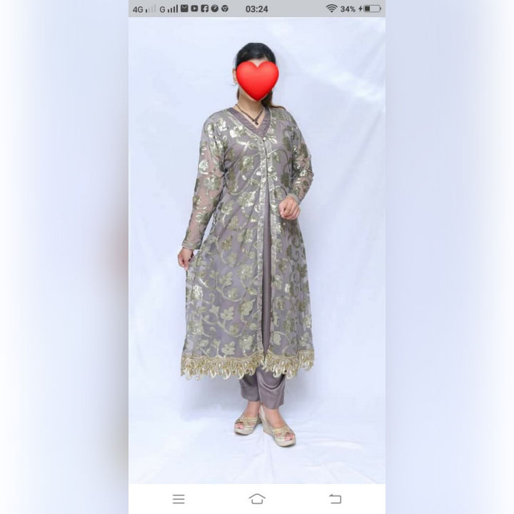 Fancy net dress open gown style by Miss Formal