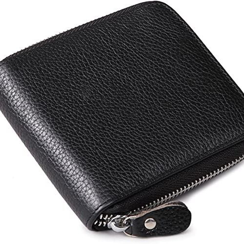 Imperial Leather Men's Zipper Wallet - Genuine Leather, Compact and Secure Design