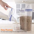 Pack of 3 - 2KG Plastic Airtight Food Storage Container with Measuring Cup Cereal Grain Rice Storage Box. 