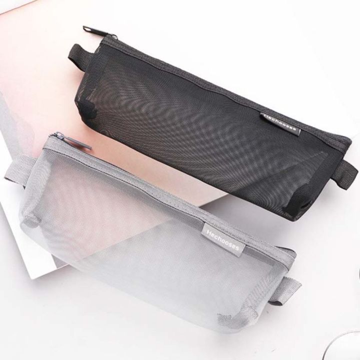Casual Hollow Clear Mesh Makeup Bag Candy Color Lipstick Bag Transparent Pencile Bag Coin Purse Mini Mesh Storage Bag Travel