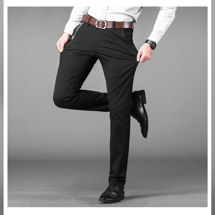 Black Pant for men - Black Cotton Jeans - Male Pants straight pocket All seasons Pants