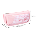 Cute Pencil Case Capacity Cute Pen Pencil Case Kawaii Stationery Pouch Pink. 