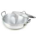 Metal Finish Aluminum Wok/Karahi - Heavyweight Cookware for Lifetime Use. 
