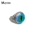New Arrival Dragon Eye Cat Eyes Handmade Glass Dome Sauron Eye Jewelry Adjustable Vintage Rings. 