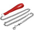 Metal Dog Leash, Chew Proof Dog Chain Leash Heavy Duty Sturdy Pet Dog Leash with Padded nylon handled by cool&clean (Large). 