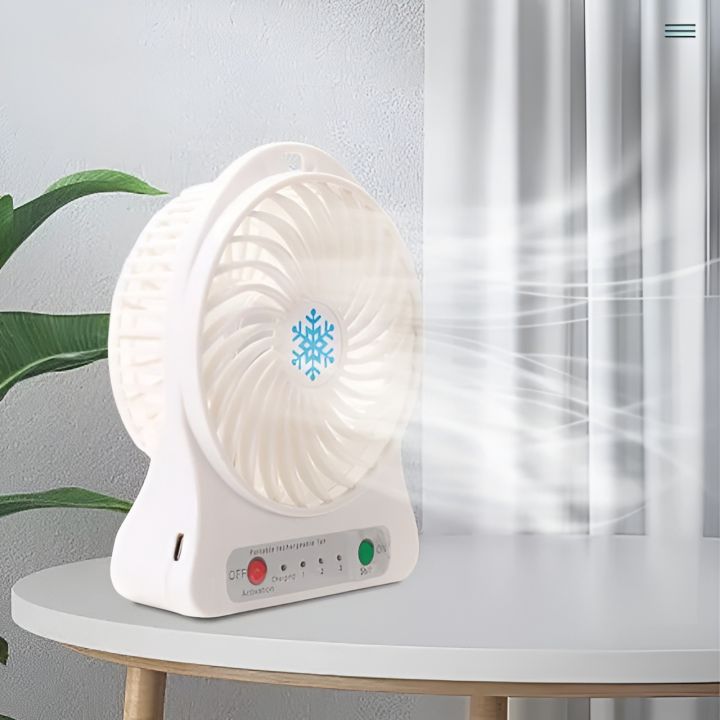 Mini Portable Fan, Handheld Desk Fan with Torch, USB Rechargeable Fan, Fast Smooth Running, 3 Speed Fan for Study Table, Home, Office, Travel, Camping, etc.
