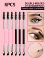 【HOT】 6PCS Eyebrow Brush Eyelash Comb Makeup Brushes Dual Ended Angled Brush Spoolie Brush 2 In 1 Lash Eyebrow Brush Set Makeup Tool. 