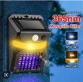 Solar Powered Light Night Mosquito Killer Wall Lamp LED Sensor Bug Zapper Mini Trap Fly Insect Repeller Outdoor Mosquito Racket, Rechargable Reject Ultrasonic Electronic Mosquitos Killer Indoor Insect Lamp. 