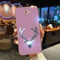 AMORVOR for Samsung Galaxy J4 Plus 2018 / J4 Prime Back Cover Mirror Lucky Deer Luxury 6D Plating Soft Silicone Phone Case. 