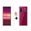 Sony Xperia 5 Unbreakable Gorilla Glass Screen Protector and Soft Hydrogel Back Protector, High Transparency. 