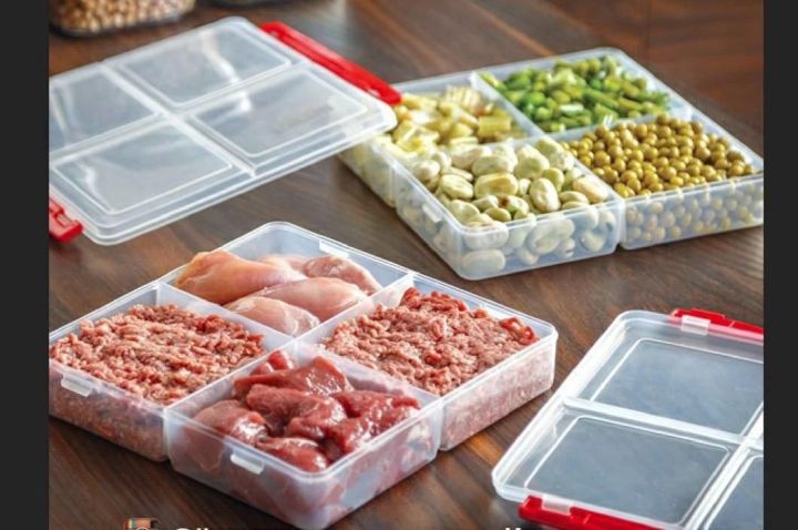 Multipurpose Transparent Box With Locking Lid (4 Sections) | Daraz.pk