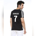 Ronaldo Juventus 7 Number Tape Sleeves T Shirt for Him. 