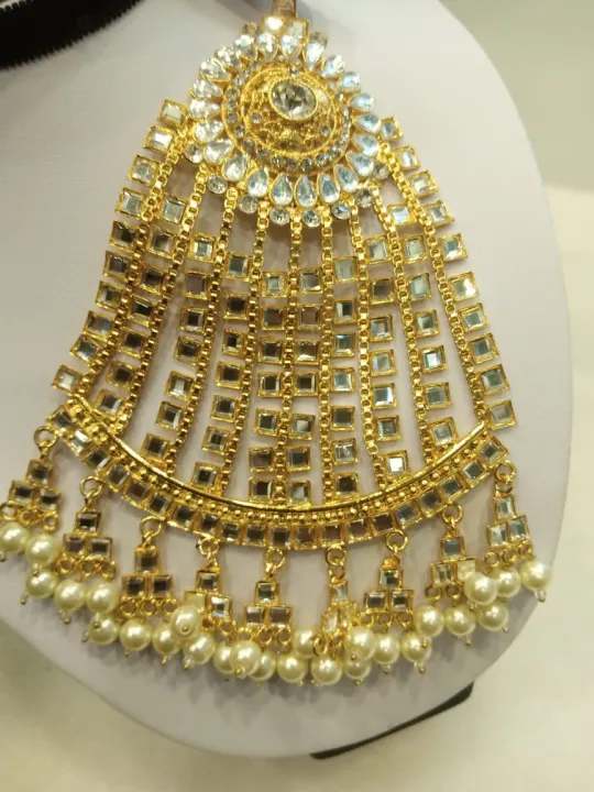 Jhumar%20Pearl%20Polki%20Kundan%20Golden%20Color%20-%20Premium%20Quality,%20Stylish%20And%20Traditional%20%20Jewelry%20Piece%20-%20Image%203