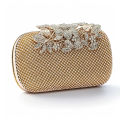 Gold Rhinestone Evening Clutch Purse Bridal Prom Bag Pillow Shape 16x12x5cm. 