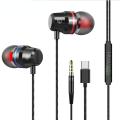 Huawei Type C Headphones Wired 3.5MM Earphone Super Stereo Bass Music Earbuds Gaming Headset Mic Waterproof Sports Earphones. 
