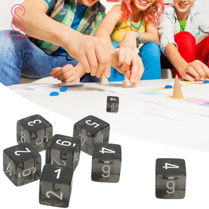 Translucent Black Dice for Role-playing Games Set of 5 Easy-to-read Black Translucent Dice for Board Games Durable Lightweight 16mm Acrylic Dice with Clear Numbers Acrylic Dice Set