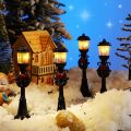 4 Pcs Mini Christmas Lamp Post Train Lamp Miniature Street Lamp Decorative Lights for DIY Dollhouse Village Pathway. 